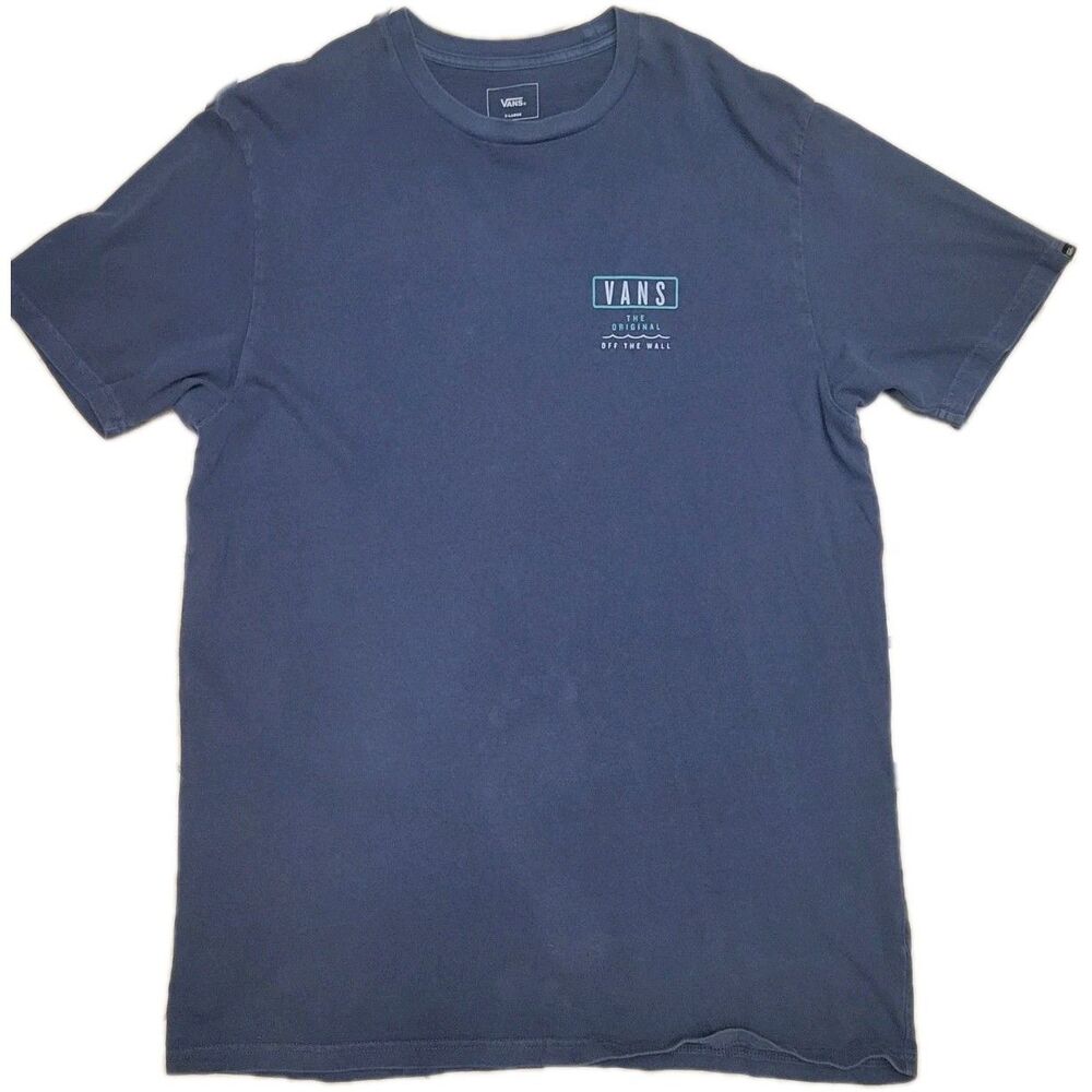 Vans Vintage Off The Wall Graphic Blue Tee Skate Streetwear T-shirt 1990s